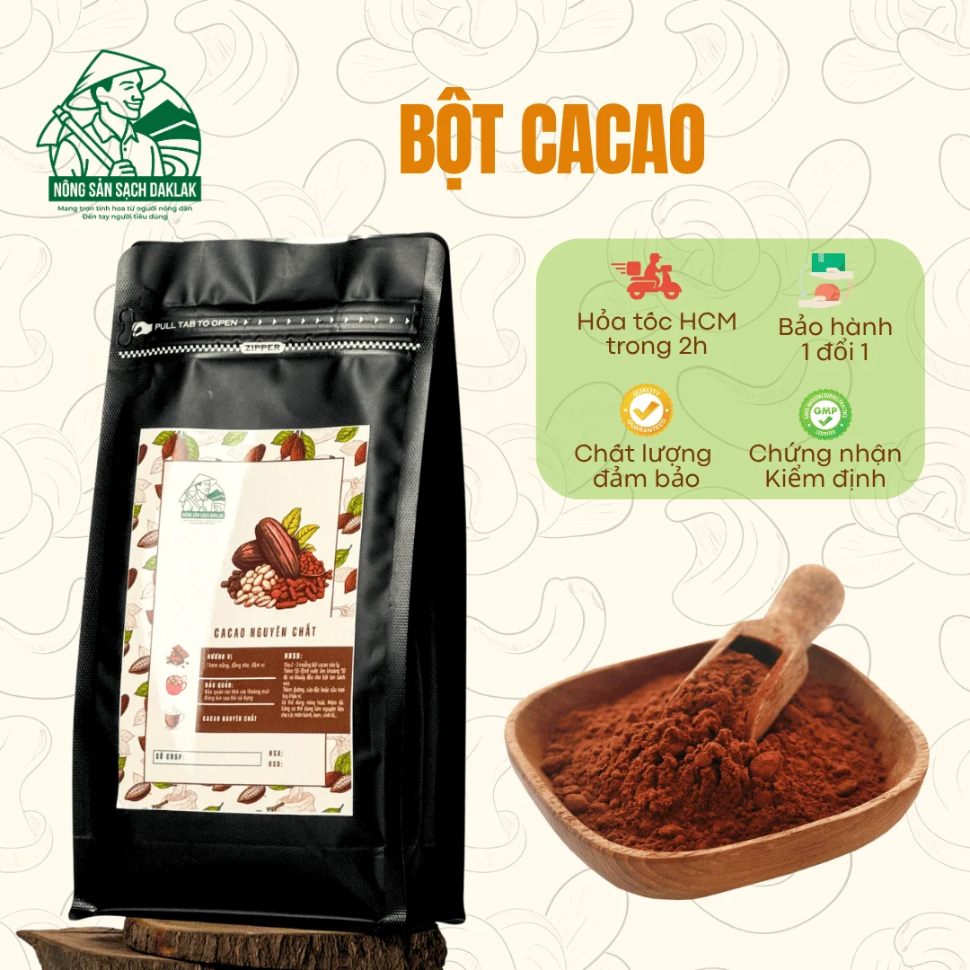 Bột cacao nguyên chất Daklak - Nông sản sạch Daklak